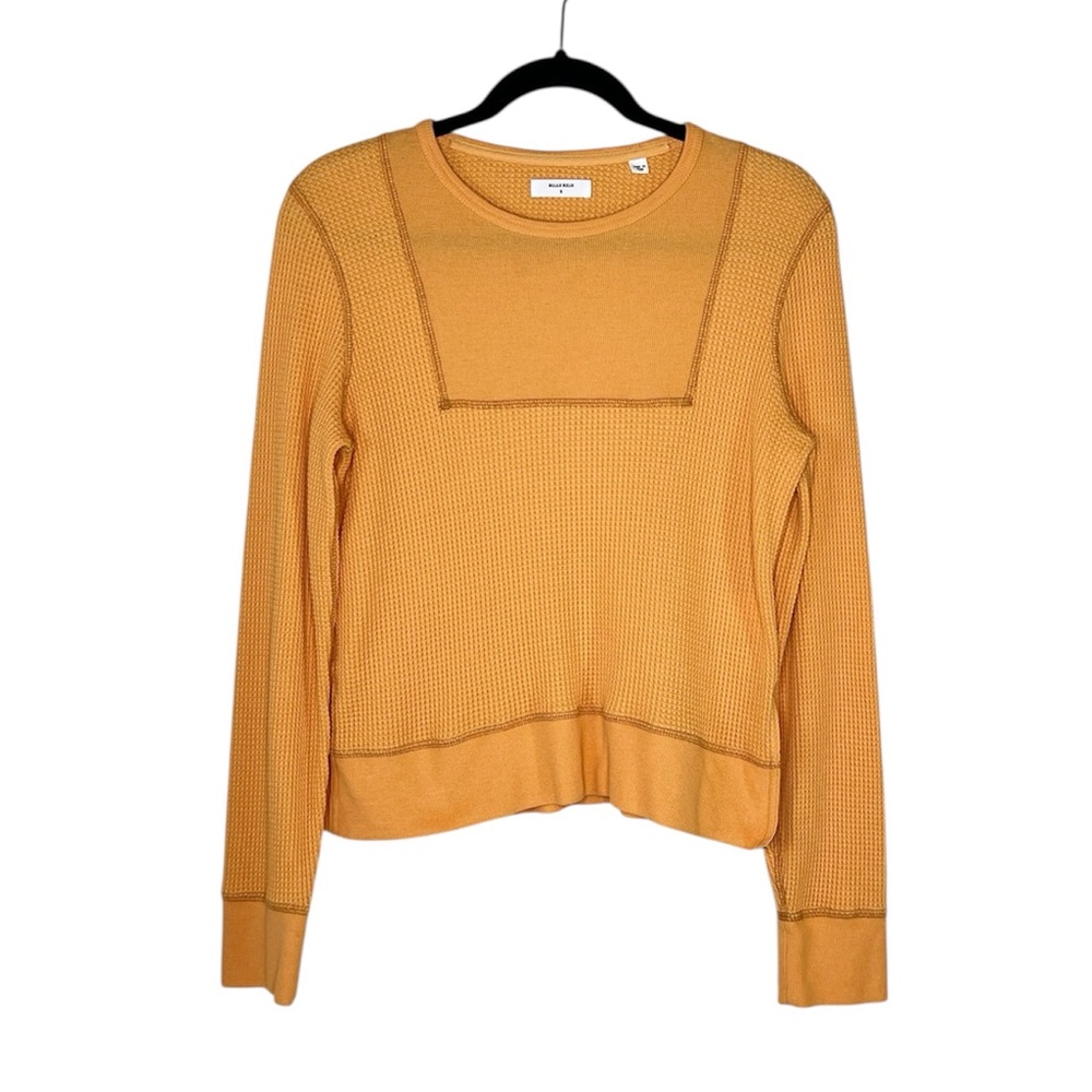 BILLY REID Thermal Waffle Knit 100% Cotton Long Sleeve Top size Small